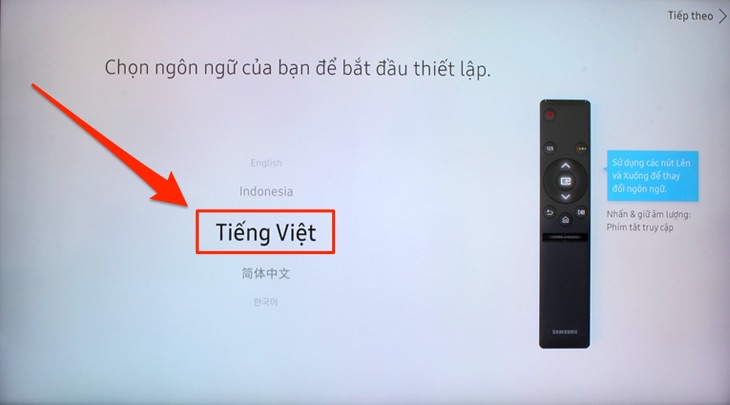 chọn ngôn ngữ Tiếng Việt