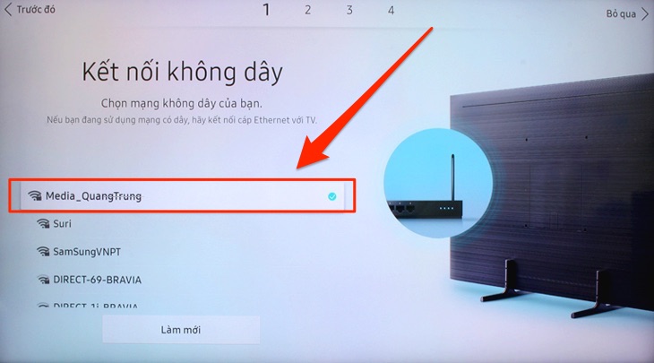 chọn Wifi của bạn và kết nối
