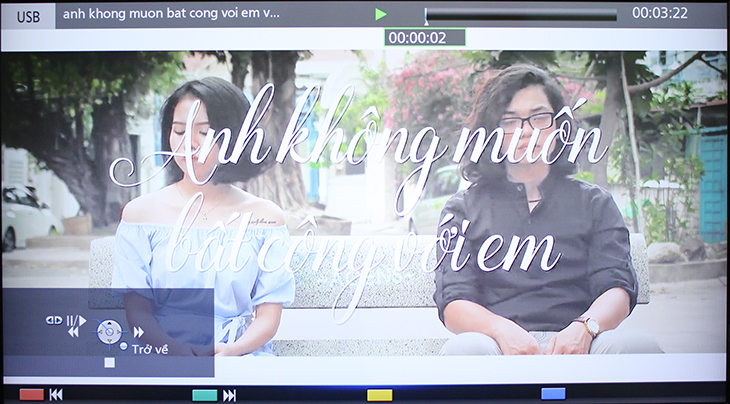 Chọn các mục tương ứng để xem nội dung trên USB