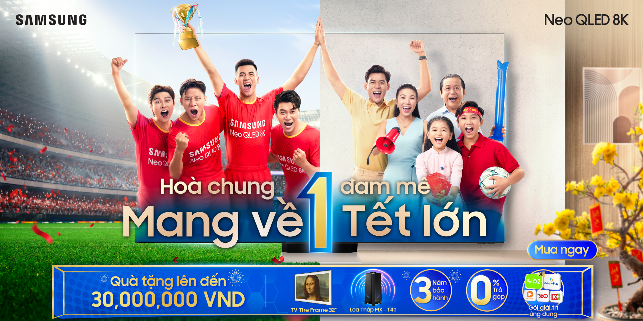 Xem Táo Quân 2023 trọn vẹn cảm xúc với 3 chiếc tivi Samsung 50 inch 4K