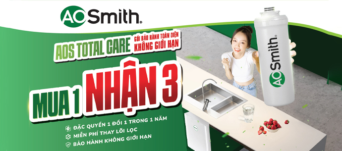SẮM A. O. SMITH – NHẬN GÓI BẢO HÀNH “AOS TOTAL CARE” CHO BẠN SỐNG VÔ LO
