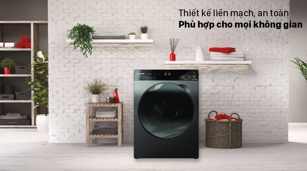 Một Số Mẫu Máy Giặt Lồng Ngang Tối Màu Phù Hợp Không Gian Nội Thất