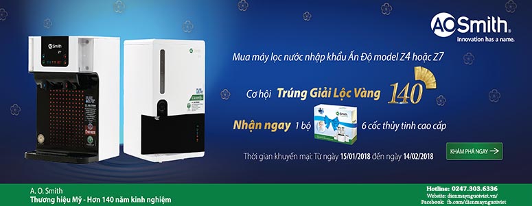 Ưu đãi lớn khi mua máy lọc nước AO Smith Z4 và Z7 nhập khẩu nguyên chiếc