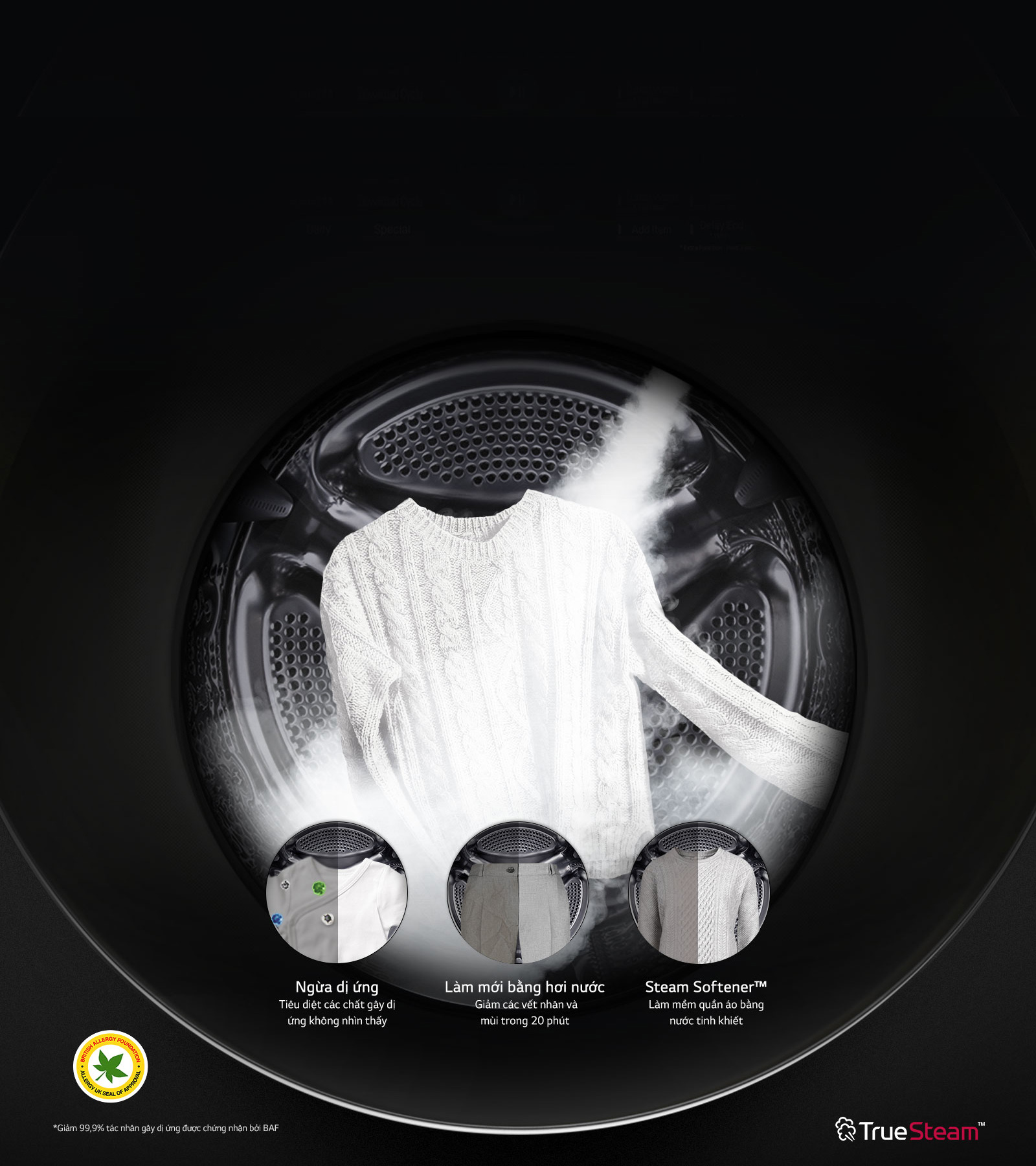  Công Nghệ Giặt Hơi Nước TrueSteam Trên Máy Giặt LG