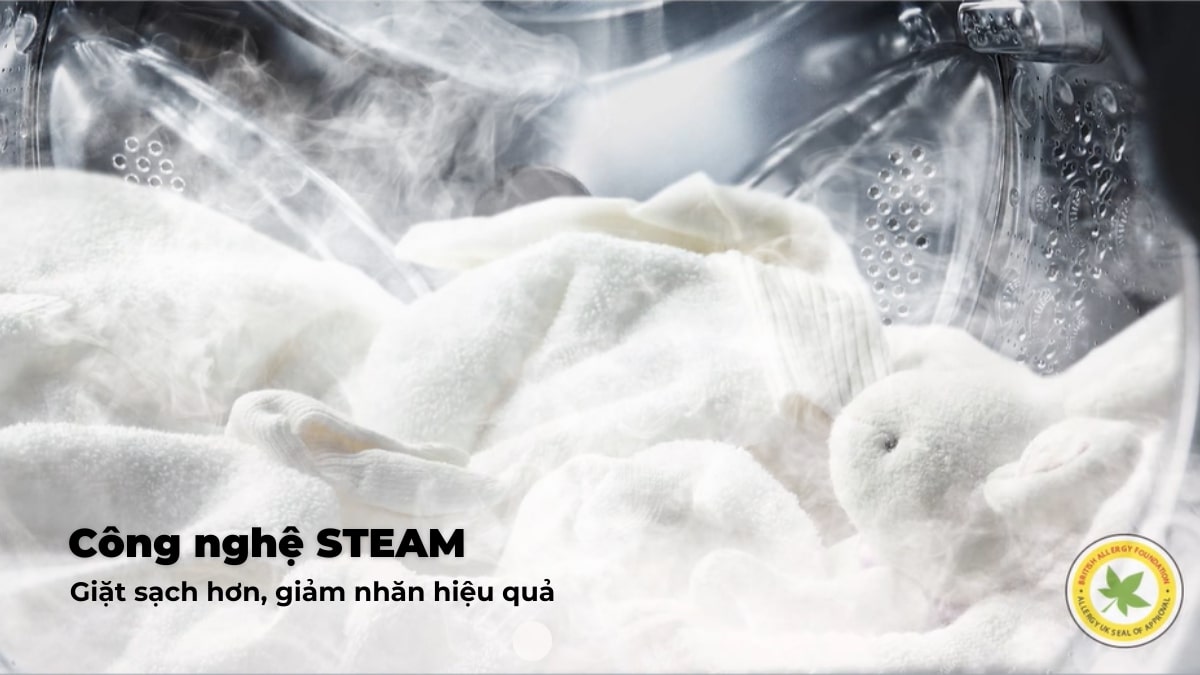 Giặt hơi nước Steam™ giảm nhăn, diệt khuẩn, ngăn ngừa dị ứng