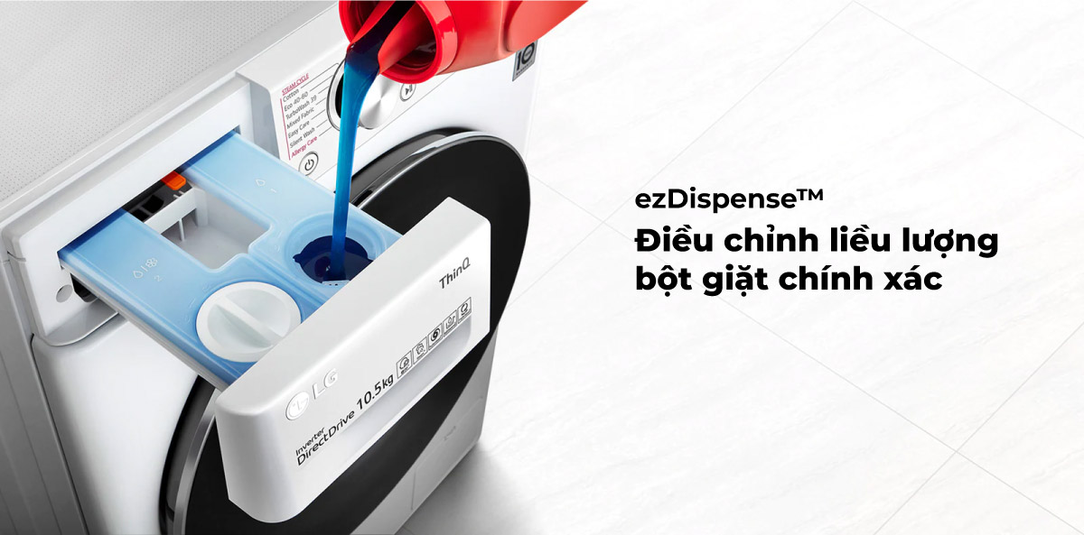 Công nghệ ezDispense - Tự phân bổ bột giặt với lượng chính xác