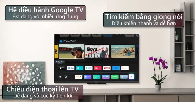 Cổng kết nối TV đa dạng và nhiều ứng dụng giải trí