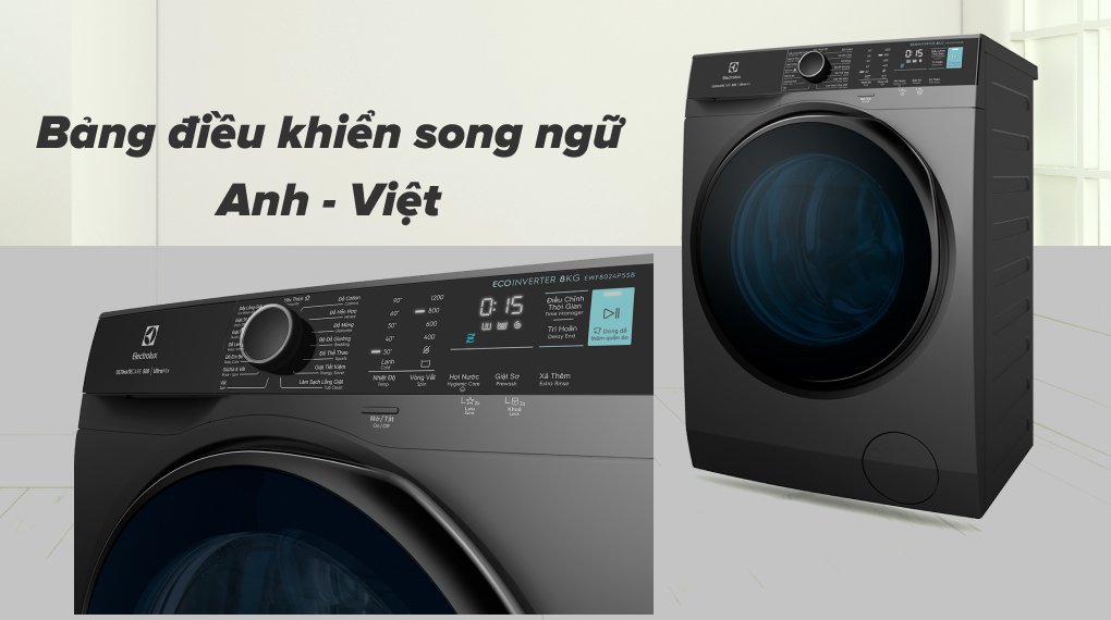 Tiện ích và dễ sử dụng với bảng điều khiển song ngữ Anh – Việt