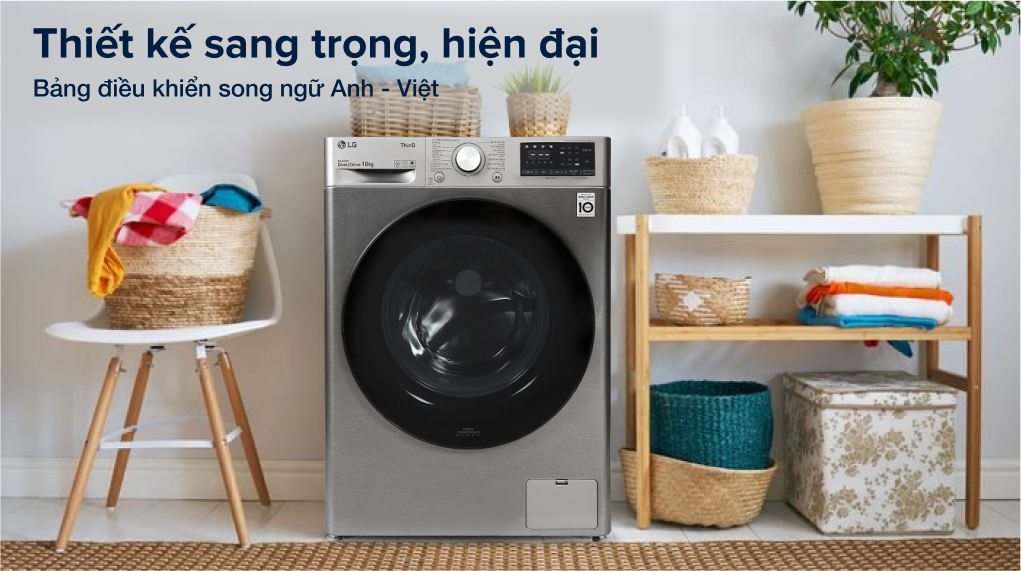 Máy giặt LG AI DD FV1410S4P 10 kg Inverter có thiết Kế Hiện Đại và Tinh Tế