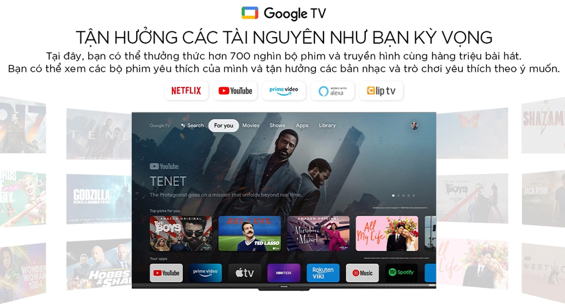 Hệ điều hành Google TV thân thiện và kho giải trí khổng lồ