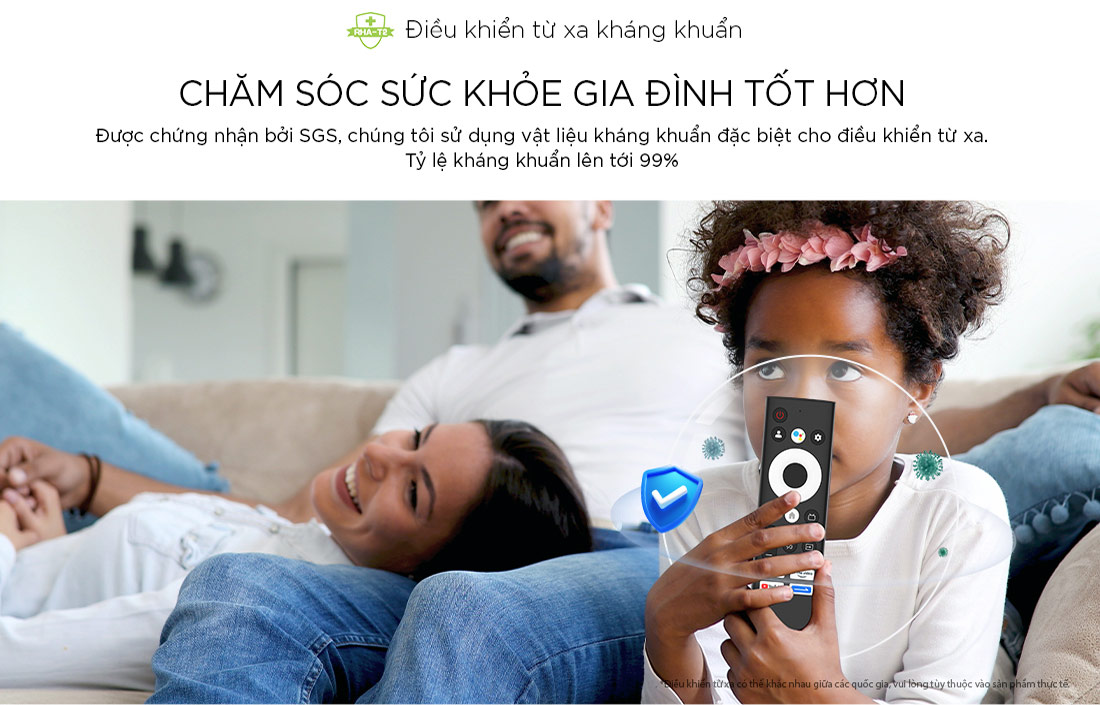 Đi kèm chiếc remote kháng khuẩn hiệu quả