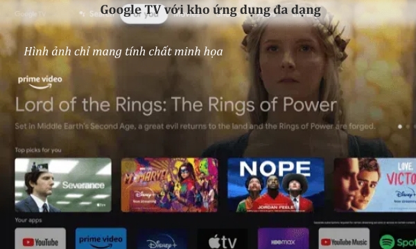 Google TV với kho ứng dụng đa dạng