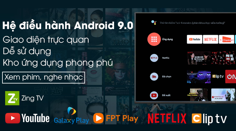 Giao diện trực quan, dễ sử dụng với hệ điều hành Android 9.0 