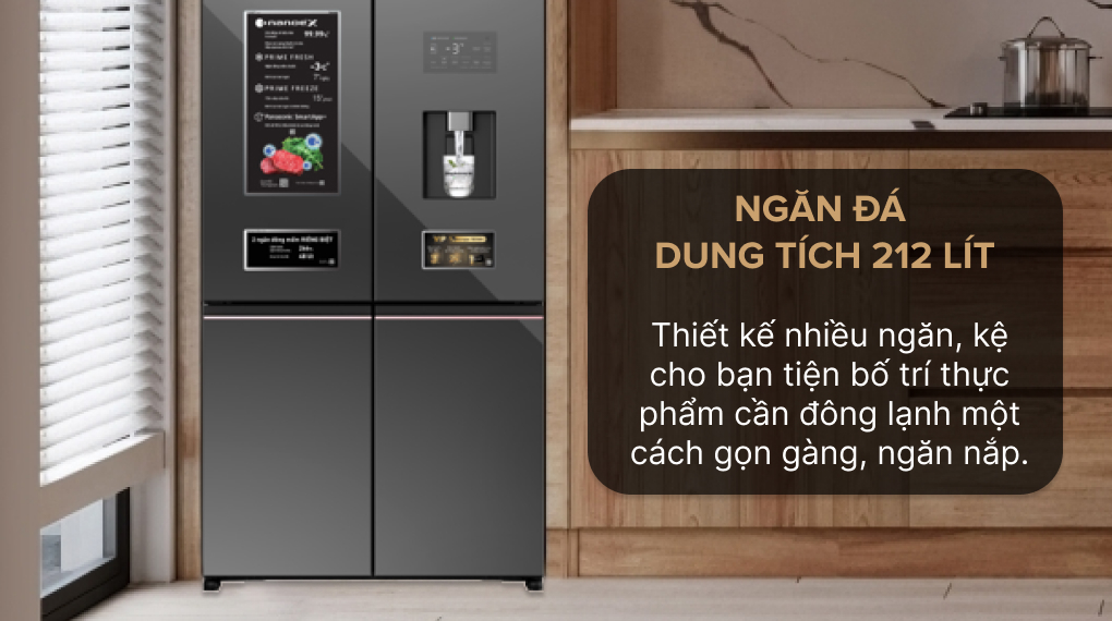 Tủ lạnh Panasonic Inverter 621 lít PRIME+ Edition Multi Door NR-XY680YMMV - Ngăn đá