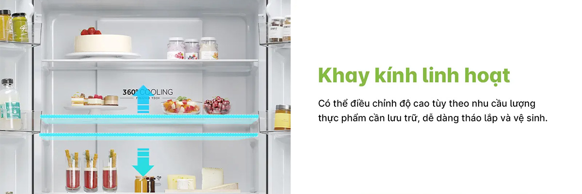 Khay kính chịu lực, linh hoạt điều chỉnh